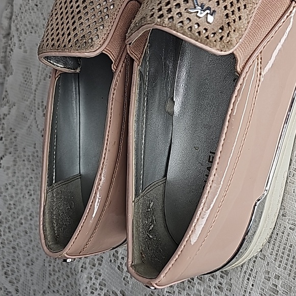 MICHAEL Michael Kors blush pink leather mesh slip on boat shoes flats sz 9 - Picture 7 of 9